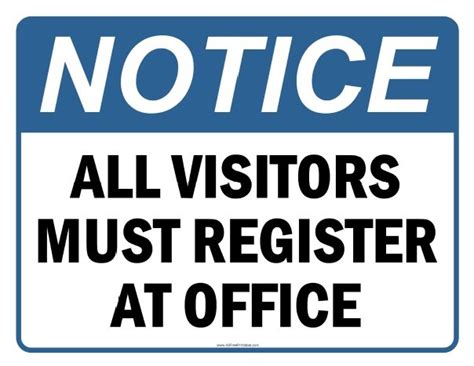 All Visitors Must Register At Office Sign – Free Printable