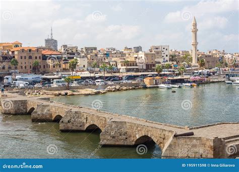 The City Of Sidon In Lebanon. Sidon Sea Castle, Built By The Crusaders ...