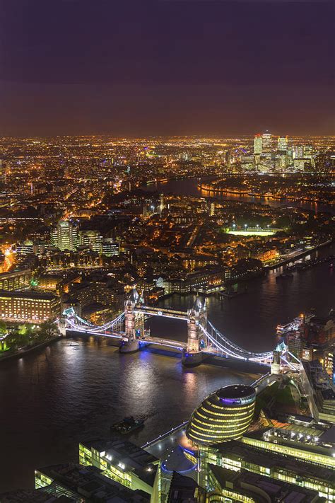 Aerial View Of London At Night Photograph by Chrishepburn | Fine Art America