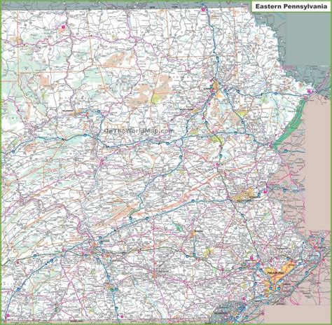 Map of Eastern Pennsylvania | Map, Eastern, Pennsylvania