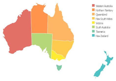 Australia states time zones - Thematic map | Design elements - Thematic ...