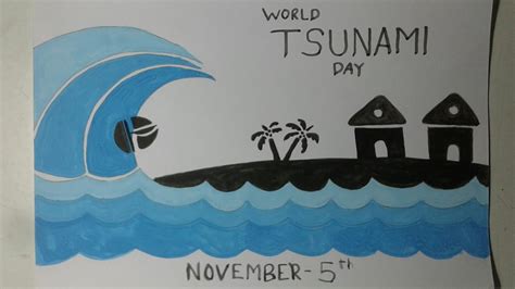 World Tsunami Day Poster | Drawing & Painting On Tsunami Day - YouTube