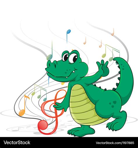 A dancing dinosaur Royalty Free Vector Image - VectorStock