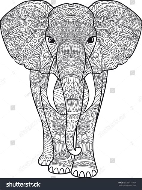 Coloring Elephant Patterns Stock Vector (Royalty Free) 795474307 ...