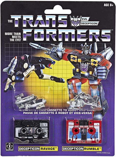 Transformers: Vintage G1 Cassette 2-Pack Decepticons Ravage And Rumble Collectible Figures ...