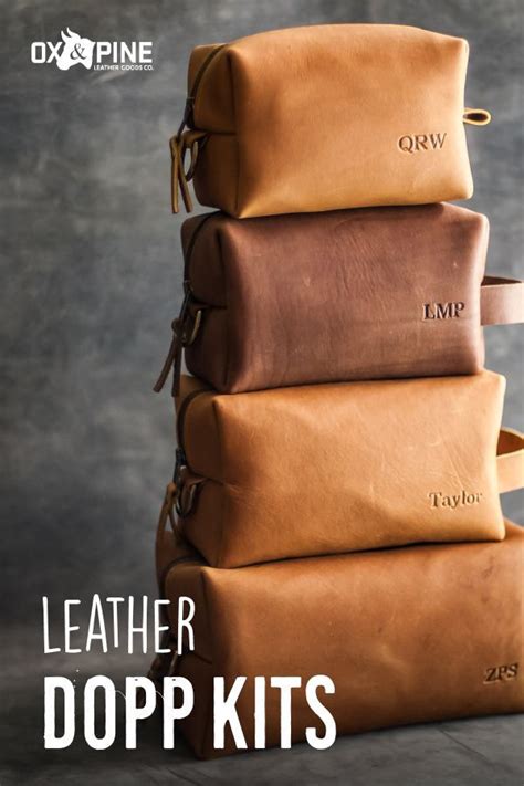 Leather Dopp Kits | Leather dopp kit, Leather gifts, Personalized leather