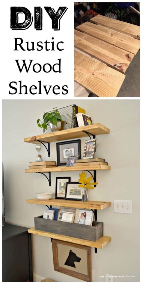 DIY Rustic Wood Shelves - At Home with The Barkers