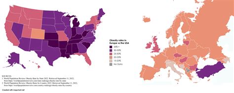 Obesity rates in the US vs Europe [OC] : r/dataisbeautiful