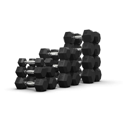 Hex Rubber Dumbbells 5-100 Lbs. | In Stock | Free Shipping — Select ...