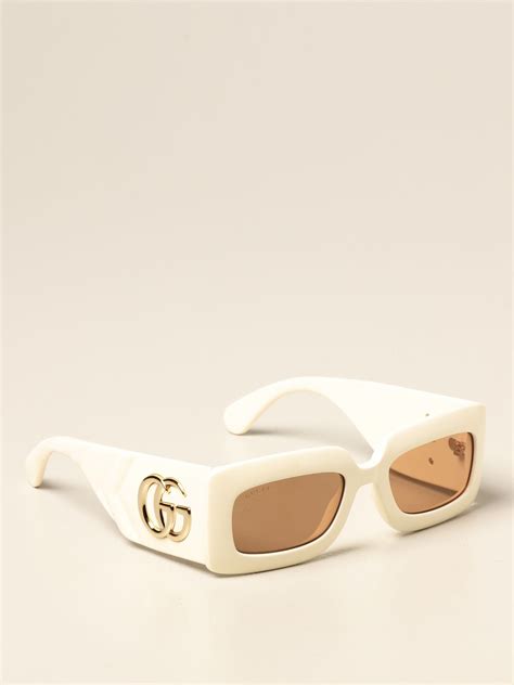 GUCCI: sunglasses in acetate with GG logo | Glasses Gucci Women White | Glasses Gucci GG0811S ...