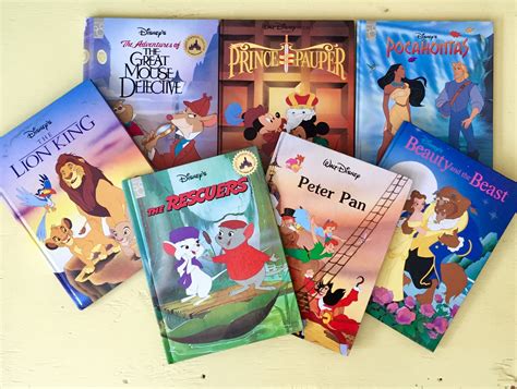 Vintage 1990s Walt Disney Movie Books, Set of 7, Vintage Disney Book Set, Vintage Disney ...