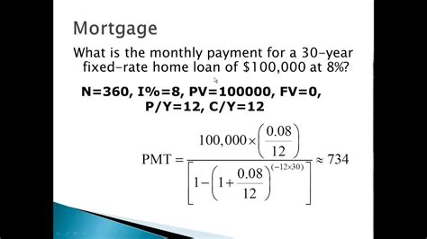 Mortgage calculation example - YouTube