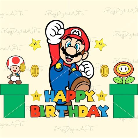 Happy Birthday Mario Png - Etsy