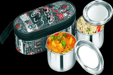 Stainless Steel Lunch Box With Bag, Capacity: Standard at Rs 250/piece in Meerut