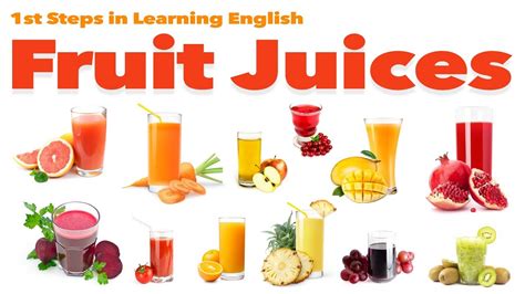 English Vocabulary - FRUIT JUICES - YouTube