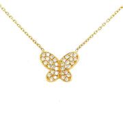 14K Gold Pave Diamond Butterfly Necklace - Lexie Jordan Jewelry