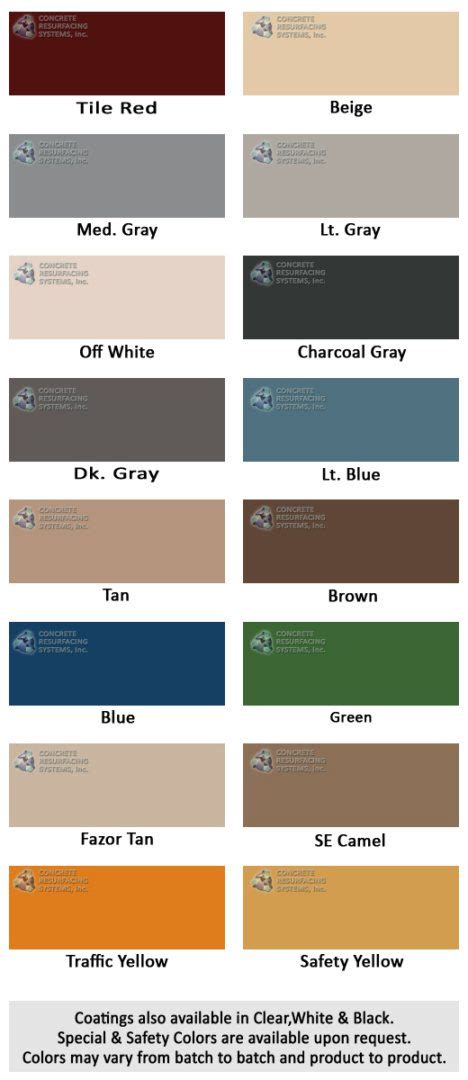 Epoxy Floor Paint Color Chart – Flooring Guide by Cinvex