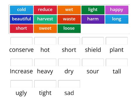 Antonyms (opposites) Unit 9 Oxford Discover 3 - Match up