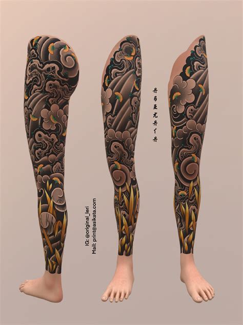 ArtStation - Ginkgo Leg Tattoo Design | Artworks