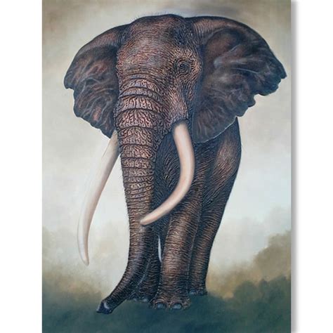 Acrylic Art & Collectibles Acrylic Painting on Canvas Elephant Original ...