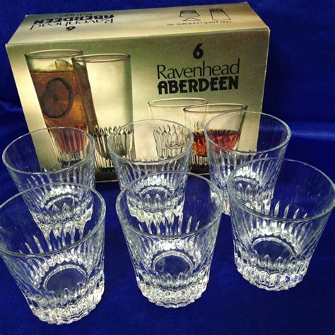 Retro Vintage 1970s Set of 6 Ravenhead Aberdeen Whiskey Glasses Boxed ...