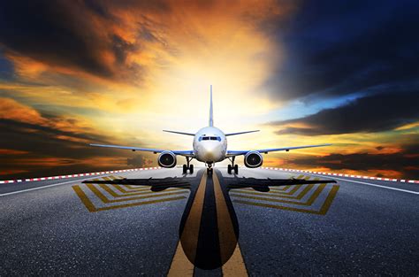 Wallpaper Airplane Passenger Airplanes Night Front Asphalt Aviation