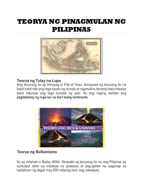 Teorya NG Pinagmulan NG Pilipinas