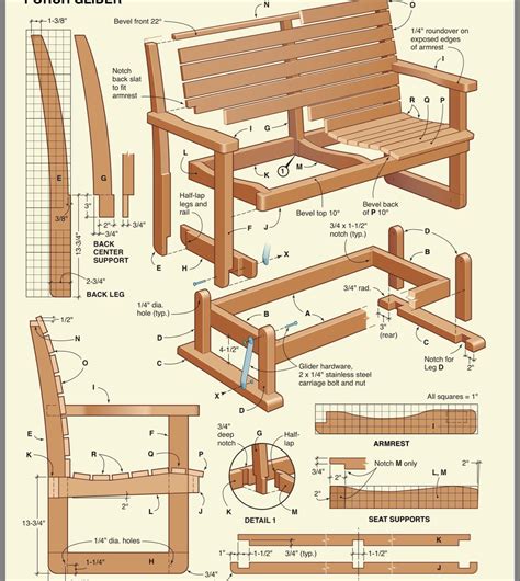 Pin by Ray Anderson on Porch chairs | Woodworking plans free, Wood plans, Porch glider plans