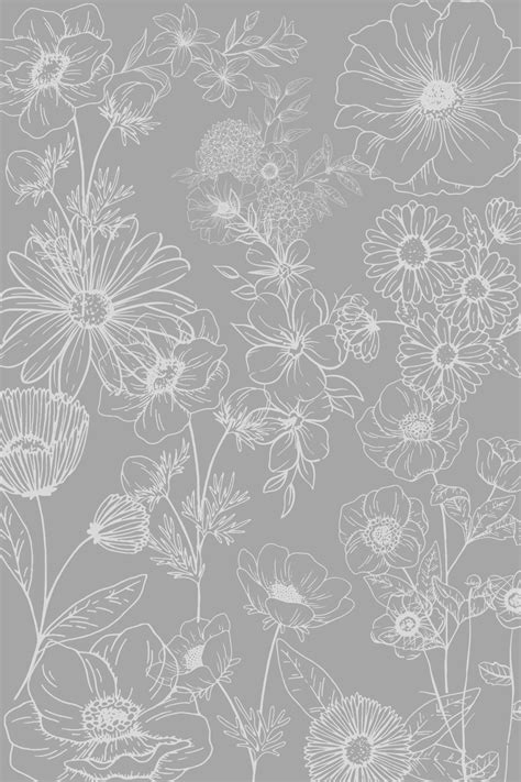 Grey Floral Wallpaper, Floral Wallpaper Iphone, Phone Wallpaper Images, Cute Patterns Wallpaper ...