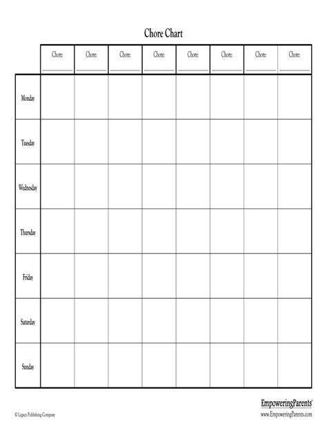 9 Roommate Chore Chart Template - Perfect Template Ideas