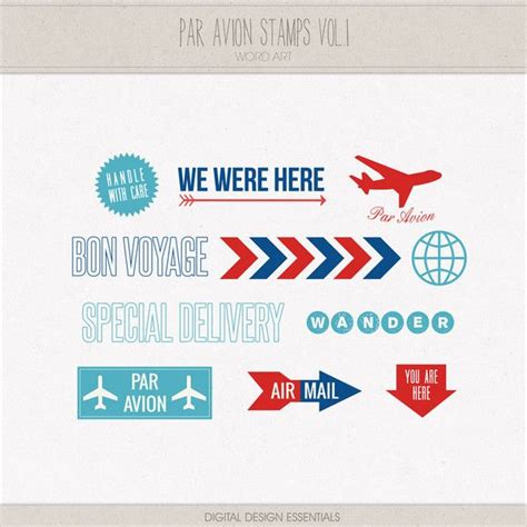 Par Avion Stamps Vol. I | Stamp, Digital stamps, Design essentials