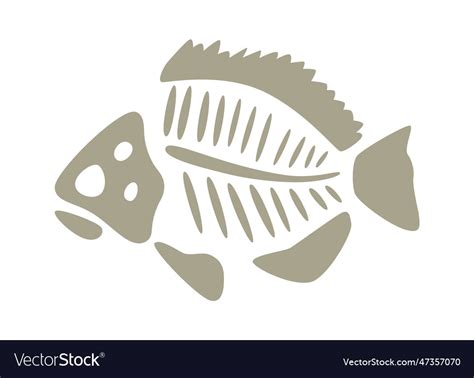 Fish skeleton silhouette Royalty Free Vector Image