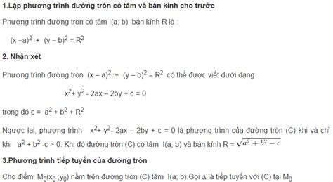 Lý thuyết phương trình đường tròn - Kiến thức Toán 10