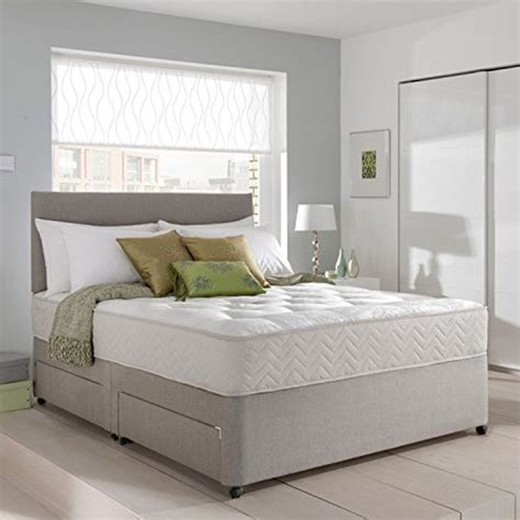 Grey Suede Divan Bed Set With Memory Foam Mattress and Headboard | Sleepyn