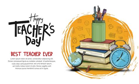 Premium Vector | Happy teacher's day banner template