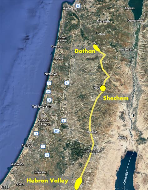 Map Of Shechem And Hebron