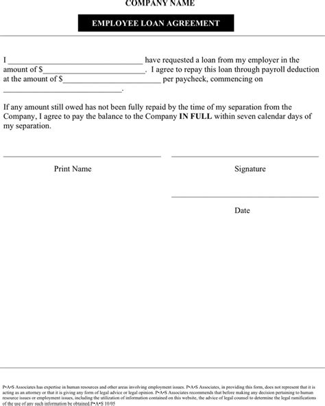 Employee Loan Agreement - Template Free Download | Speedy Template