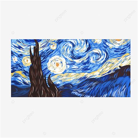 Pintura A Mano De Van Gogh PNG ,dibujos Van Gogh, Cielo Estrellado, Pequeño Fresco PNG y PSD ...