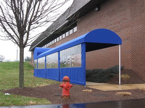 Walkway canopy with clear vinyl panels | Kreider's Canvas Service, Inc.