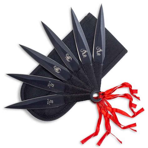 Tasseled Kunai Throwing Knives - Ninja Weapons - Black Kunai | KarateMart.com