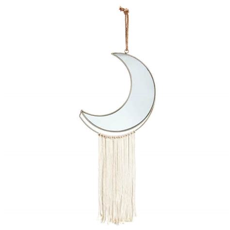 Mirror Crescent Moon Gold Metal Wall Decor with Fringe 11304 - The Home ...