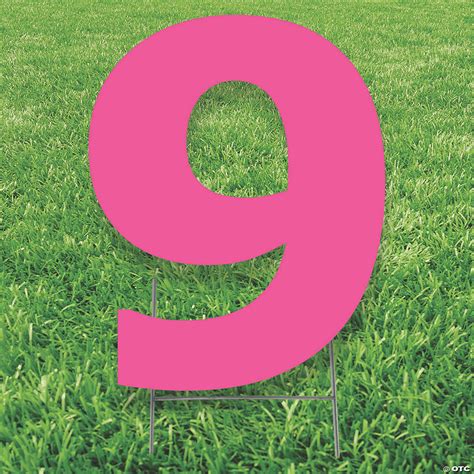 Pink Number 9 Yard Sign | Oriental Trading