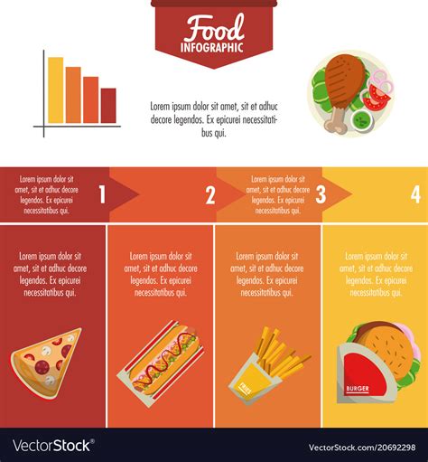 Fast food infographic design Royalty Free Vector Image