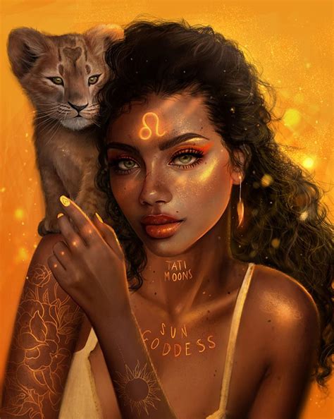 ArtStation - Leo, Tati Moons | Zodiac art, Zodiac leo art, Black love art