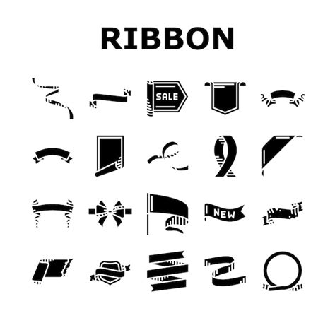 Premium Vector | Ribbon red banner design gift icons set vector