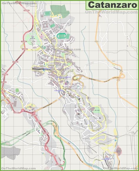 Large detailed map of Catanzaro