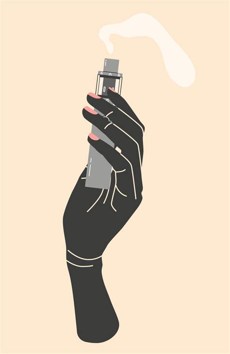 Hand holding vape, color illustration. Electronic cigarettes and vape concept. Modern vector ...