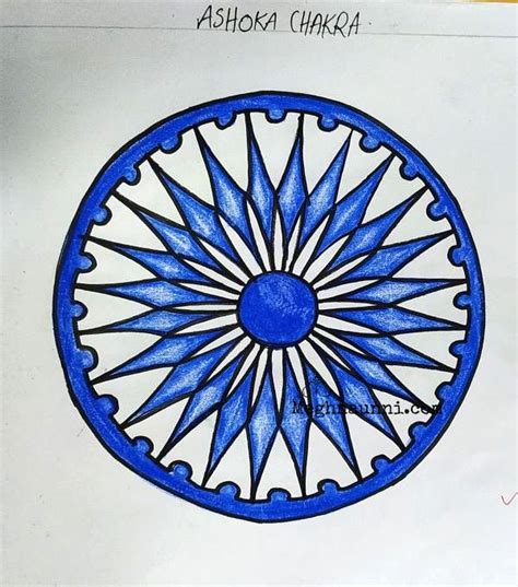 Ashoka Chakra Pencil Colour Drawing – Meghnaunni.com