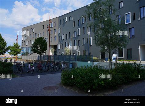 AALBORG, DENMARK -23 AUG 2022- View of the campus of Aalborg University (Aalborg Universitet), a ...