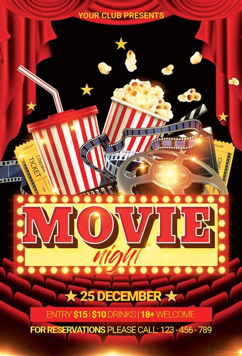 Movie Night Flyer (126293) | Flyers | Design Bundles | Movie night ...